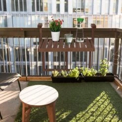 Relaxdays Balkontafel Inklapbaar - Klaptafel Balkon - Tafel Reling - Hangtafel Hout -Optimaal Tuinmeubel Winkel 1200x1200 958