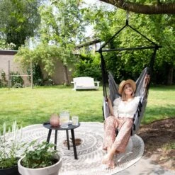 Vita5 XXL Hangstoel | Binnen&Buiten Hangnest | Incl. 2 Kussens En Boekenvak | Volwassenen&Kinderen | Hangmatstoel Tot 225kg | Grijs -Optimaal Tuinmeubel Winkel 1200x1200 96