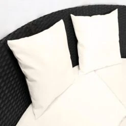 Casaria Polyrattan Zonne-Eiland Ø185cm – Incl. Kussens - Zwart Crème -Optimaal Tuinmeubel Winkel 1200x1200 970