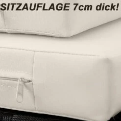 Casaria Polyrattan Zonne-Eiland Ø185cm – Incl. Kussens - Zwart Crème -Optimaal Tuinmeubel Winkel 1200x1200 972