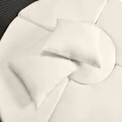 Casaria Polyrattan Zonne-Eiland Ø185cm – Incl. Kussens - Zwart Crème -Optimaal Tuinmeubel Winkel 1200x1200 973