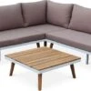 Alice's Garden Loungeset Buenos Aires - 5 Plaatsen - Aluminium En FSC Acacia - Wit/Taupe