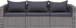 VidaXL 3-delige Loungeset Met Kussens Poly Rattan Grijs -Optimaal Tuinmeubel Winkel 1200x442