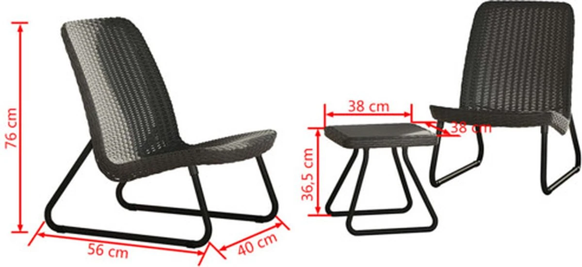 Keter Rio Balkonset - 3 Delig - Grafiet 15 Keter Rio Balkonset - 3 Delig - Grafiet - Afbeelding 15