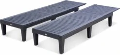 Set Van 2 Ligstoelen, PIA, Ligstoel Met Verschillende Standen, Van Kunststof, Zwart -Optimaal Tuinmeubel Winkel 1200x552 1