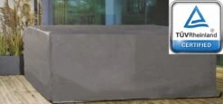 Weersbestendige Beschermhoes Loungeset / Tuinset (met Hoge Tafel) | 260 X 260 X 95 Cm | Premium | Waterproof | TÜV Rheinland Gecertificeerd | Hoes Voor Tuin | Waterdicht | Solution Dyed (verkleuring Onmogelijk) | Grijs / Antraciet -Optimaal Tuinmeubel Winkel 1200x559