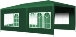Merkloos Partytent - Paviljoen Opvouwbaar - Easy Up Tuintent Met Zijpanelen - Groen/ 6m X 3m/ 120g/m²