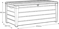 Keter Brushwood Opbergbox - Kussenbox - 455L - 145x69,7x60,3cm - Taupe 8 Keter Brushwood Opbergbox - Kussenbox - 455L - 145x69,7x60,3cm - Taupe -Optimaal Tuinmeubel Winkel 1200x581