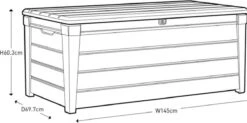 Keter Brightwood Opbergbox - 455L - 145x69,7x60,3 Cm - Grafiet -Optimaal Tuinmeubel Winkel 1200x598