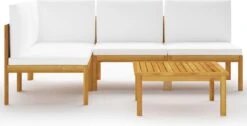 Decoways - 5-delige Loungeset Met Kussens Massief Acaciahout Crèmekleurig -Optimaal Tuinmeubel Winkel 1200x614