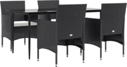 VidaXL 5-delige Tuinset Met Kussens Zwart -Optimaal Tuinmeubel Winkel 1200x642 2