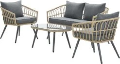 Garden Impressions Franklin Loungeset 4-delig - Wicker - Carbon Black/mystic Grey -Optimaal Tuinmeubel Winkel 1200x646