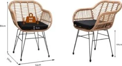 Casaria Polyrotan Kuipstoel Bali - Met Kussens – 2 Stuks -Optimaal Tuinmeubel Winkel 1200x649