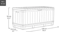 Keter Kentwood Opbergbox - 128x53.6x59 Cm - 350 L - Grafiet -Optimaal Tuinmeubel Winkel 1200x655
