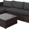 Loungebank Miko Bruin Tuin, Loungeset Buiten Wicker
