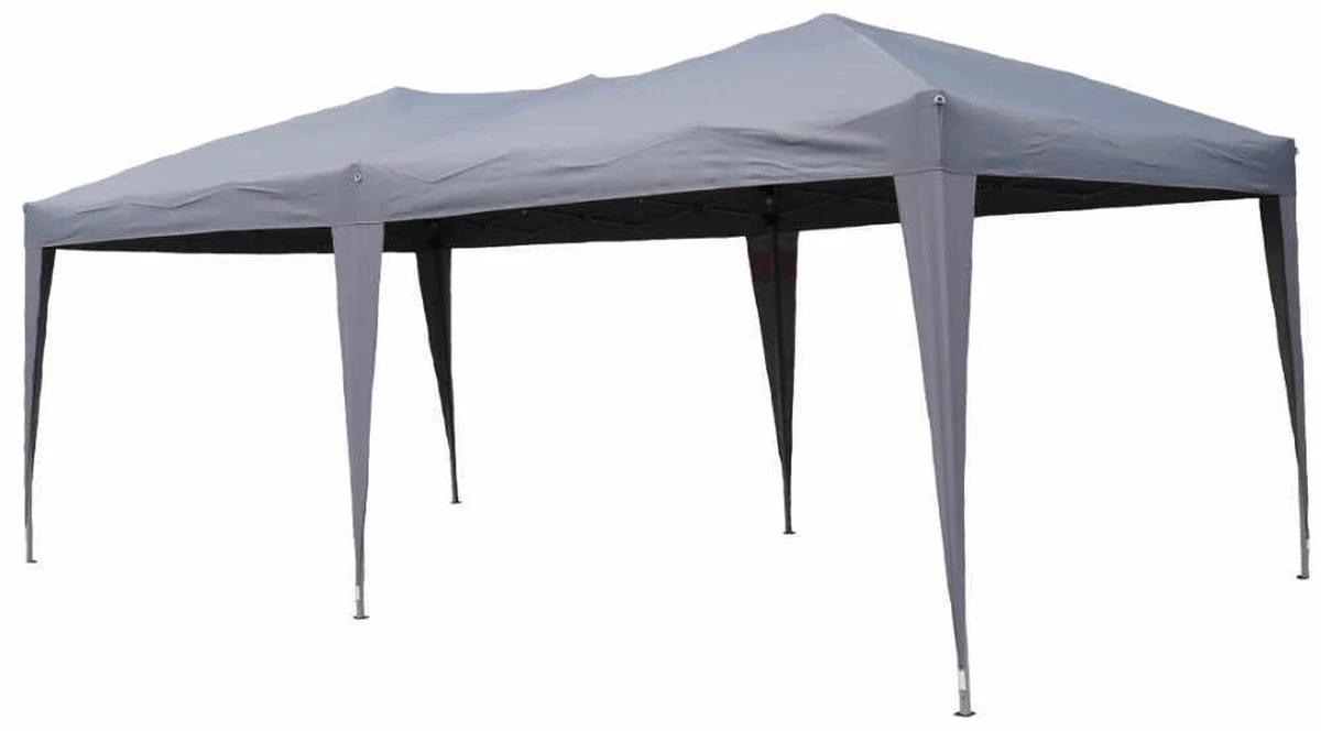 Partytent 3x6m Easy Up - 6 Zijwanden - Grijs 2 Partytent 3x6m Easy Up - 6 Zijwanden - Grijs - Afbeelding 2
