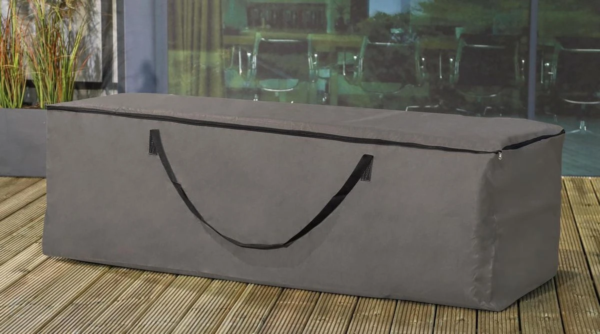 Opbergtas Voor Tuinmeubelkussens - 200 X 75 X 60 Cm (4 – 6 Lounge- Tuinkussens) - Grijs / Antraciet 4 Opbergtas Voor Tuinmeubelkussens - 200 X 75 X 60 Cm (4 – 6 Lounge- Tuinkussens) - Grijs / Antraciet - Afbeelding 4