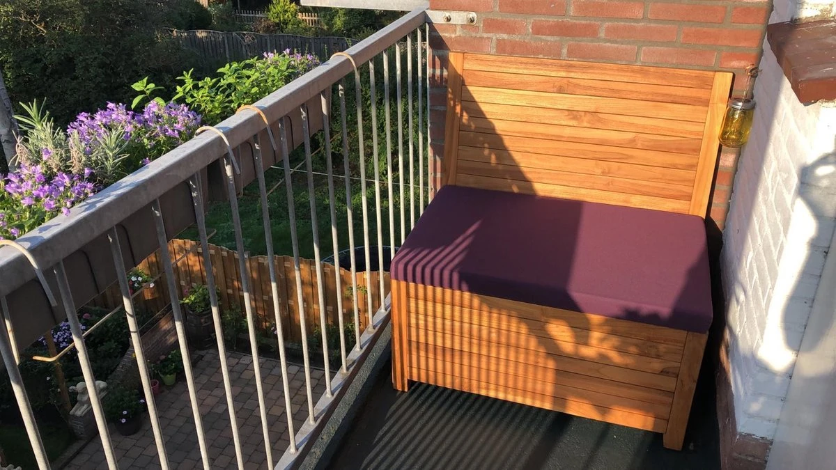 Kleine Teakhouten Tuinbank Met Opbergruimte - 100 X 60 X 90 Cm - Duurzaam Teakhout - Blijft Strak En Mooi - Sterke Constructie Om Lang Mee Te Gaan 14 Kleine Teakhouten Tuinbank Met Opbergruimte - 100 X 60 X 90 Cm - Duurzaam Teakhout - Blijft Strak En Mooi - Sterke Constructie Om Lang Mee Te Gaan - Afbeelding 14