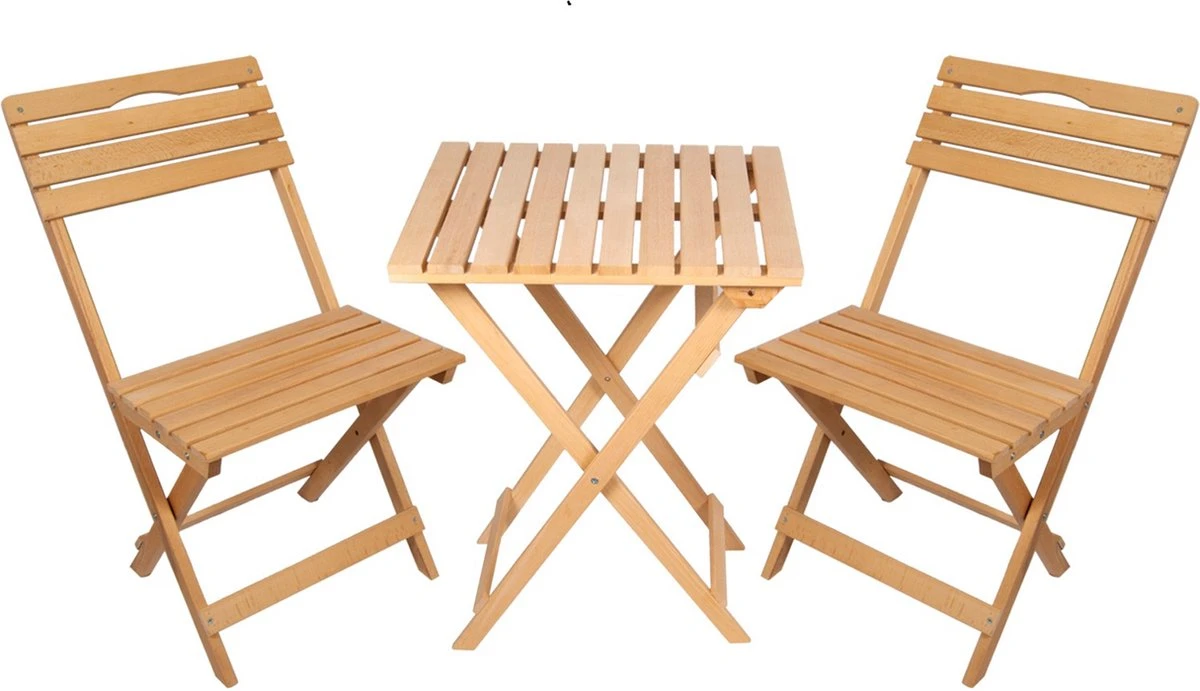 SiRaC - Houten Tuinset - Balkonset - 3-delig - Met Paarse Kussens - Natuurlijke Hout - Balkon Meubelen - 2 Persoons Balkonset - Twee Stoelen En Bijzettafel - Hout 4 SiRaC - Houten Tuinset - Balkonset - 3-delig - Met Paarse Kussens - Natuurlijke Hout - Balkon Meubelen - 2 Persoons Balkonset - Twee Stoelen En Bijzettafel - Hout - Afbeelding 4