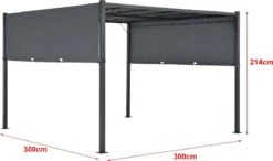 Pergola Fortaleza Tuinpaviljoen Met LED Verlichting 3x3 M Donkergrijs -Optimaal Tuinmeubel Winkel 1200x710 2