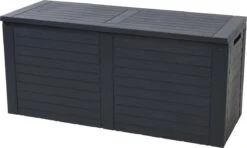 KOOPMAN Kussenbox - Tuinkist - Opslagbox - 240 Liter - Met Verzonken Handgrepen - 115x45x53CM - Zwart -Optimaal Tuinmeubel Winkel 1200x721