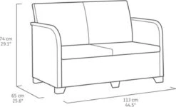 Keter Tuinbank 2-zits Rosalie Grafietkleurig -Optimaal Tuinmeubel Winkel 1200x728