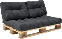 Merkloos En.casa Zitkussen Palletbank - 120 X 80 X 12 Cm - Donkergrijs -Optimaal Tuinmeubel Winkel 1200x751