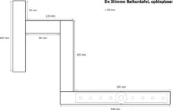 GoudmetHout Inklapbare Balkontafel - Balkonbar - Balkon Tafel - 99 Cm - Hout - Transparant Wash - Reling Smal -Optimaal Tuinmeubel Winkel 1200x767 1