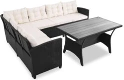Casaria Polyrattan Tuinset - 15 Delig Voor 6 Personen – Crème Zwart -Optimaal Tuinmeubel Winkel 1200x779 5
