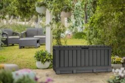 Keter Kentwood Opbergbox - 128x53.6x59 Cm - 350 L - Grafiet -Optimaal Tuinmeubel Winkel 1200x792 4