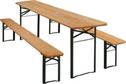 Casaria Tuinset Hout – 2 Banken 1Tafel Inklapbaar - 170x46x75cm -Optimaal Tuinmeubel Winkel 1200x803 1