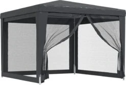 Prolenta Premium Partytent Met 4 Mesh Zijwanden 3x3 M HDPE Antracietkleurig -Optimaal Tuinmeubel Winkel 1200x816 1
