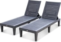 Set Van 2 Ligstoelen, PIA, Ligstoel Met Verschillende Standen, Van Kunststof, Zwart -Optimaal Tuinmeubel Winkel 1200x820 2