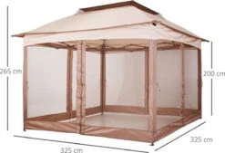 Outsunny Paviljoen Met Zijwanden Partytent Tuintent Popup 3,25 X 3,25 M Khaki 840-166 -Optimaal Tuinmeubel Winkel 1200x820 6