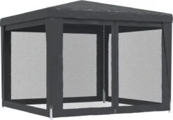 Prolenta Premium Partytent Met 4 Mesh Zijwanden 3x3 M HDPE Antracietkleurig -Optimaal Tuinmeubel Winkel 1200x832 2