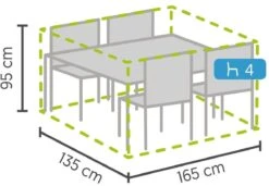 Weersbestendige Beschermhoes Tuinset (S) | 165 X 135 X 95 Cm | Premium | Waterproof | TÜV Rheinland Gecertificeerd | Hoes Voor Tuin | Waterdicht | Solution Dyed (verkleuring Onmogelijk) | Grijs / Antraciet -Optimaal Tuinmeubel Winkel 1200x832 3