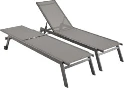 ELSA - Set Van 2 Ligstoelen Van Aluminium En Textileen, Ligbed Multipositioneel Met Wieltjes, Kleur Antraciet/donkergrijs 9 ELSA - Set Van 2 Ligstoelen Van Aluminium En Textileen, Ligbed Multipositioneel Met Wieltjes, Kleur Antraciet/donkergrijs -Optimaal Tuinmeubel Winkel 1200x854 1