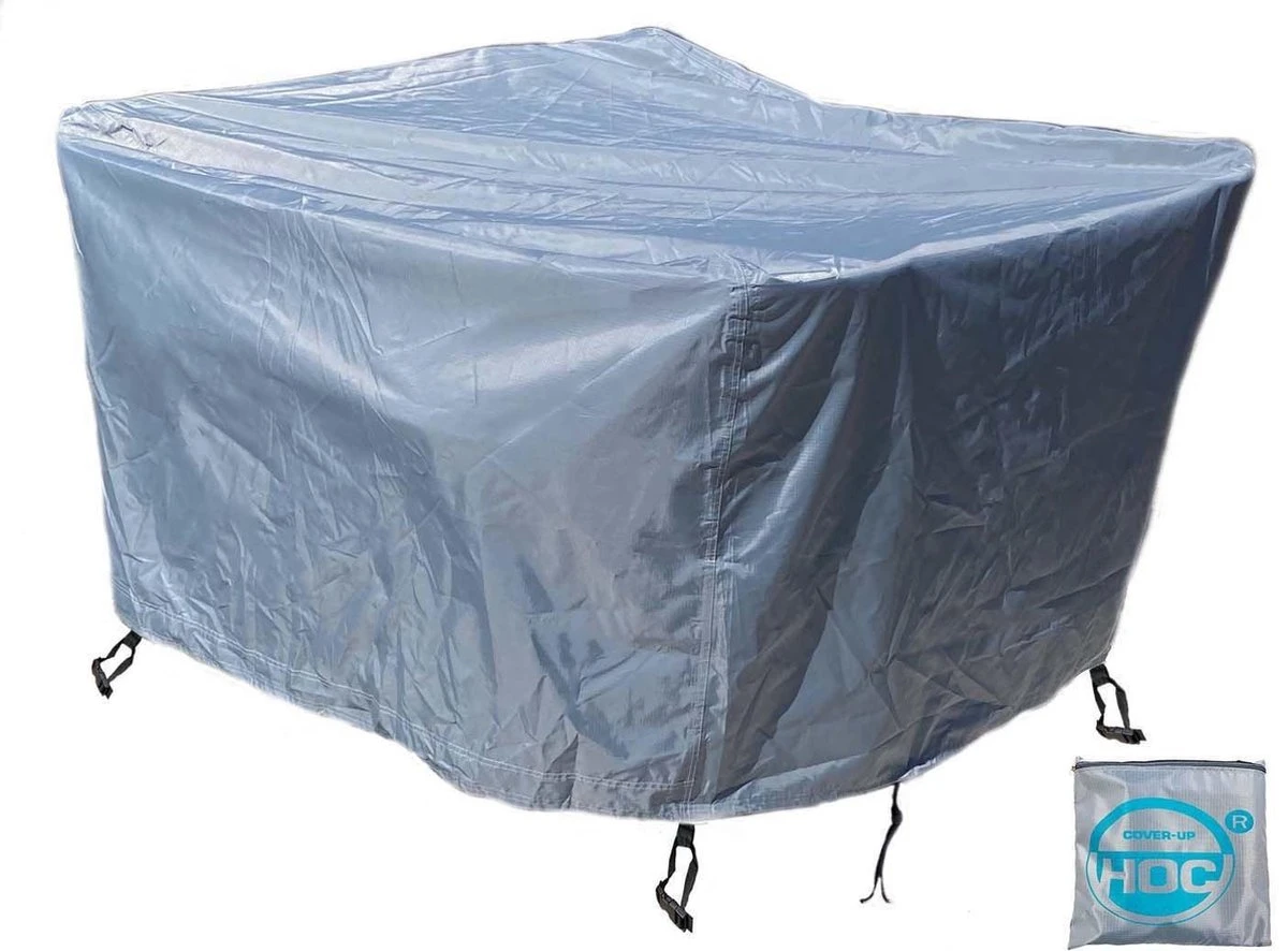 COVER UP HOC - Diamond Hoes Tuinmeubelen- 250x250x90 Cm - Tuinset Beschermhoes Waterdicht Met Stormbanden, Trekkoord En Afwaterings HOCCIE - Zilvergrijze Hoes Tuinmeubels 1 COVER UP HOC - Diamond Hoes Tuinmeubelen- 250x250x90 Cm - Tuinset Beschermhoes Waterdicht Met Stormbanden, Trekkoord En Afwaterings HOCCIE - Zilvergrijze Hoes Tuinmeubels