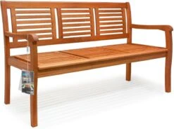 Casaria Tuinbank - FSC®-Gecertificeerd Eucalyptushout - 153cm Bruin -Optimaal Tuinmeubel Winkel 1200x893 6