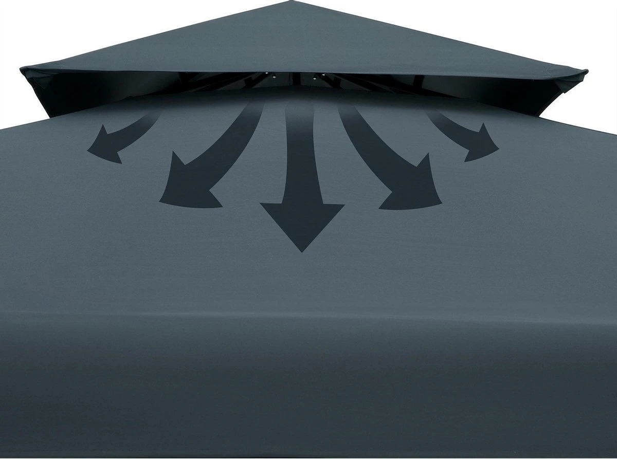 Casaria Paviljoen Lorca 3x3m - UV-bescherming 50+ Metaal - Antraciet 3 Casaria Paviljoen Lorca 3x3m - UV-bescherming 50+ Metaal - Antraciet - Afbeelding 3