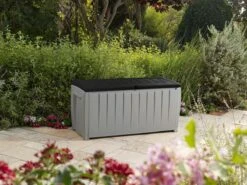 Keter Novel Opbergbox - 340L - 124x55x62.5cm - Grijs -Optimaal Tuinmeubel Winkel 1200x899 6
