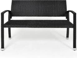 Casaria Polyrattan Tuinbank – 2 Zits UV-bestendig - Zwart 10 Casaria Polyrattan Tuinbank – 2 Zits UV-bestendig - Zwart -Optimaal Tuinmeubel Winkel 1200x901 4