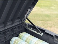 Keter - Borneo Opbergbox - 416 Liter - 129.5 X 62.5 X 70 Cm - Antraciet -Optimaal Tuinmeubel Winkel 1200x903