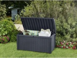 Keter - Borneo Opbergbox - 416 Liter - 129.5 X 62.5 X 70 Cm - Antraciet -Optimaal Tuinmeubel Winkel 1200x907