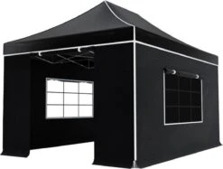 Easy Up 3x4,5m Zwart Luxe Partytent Opvouwbaar