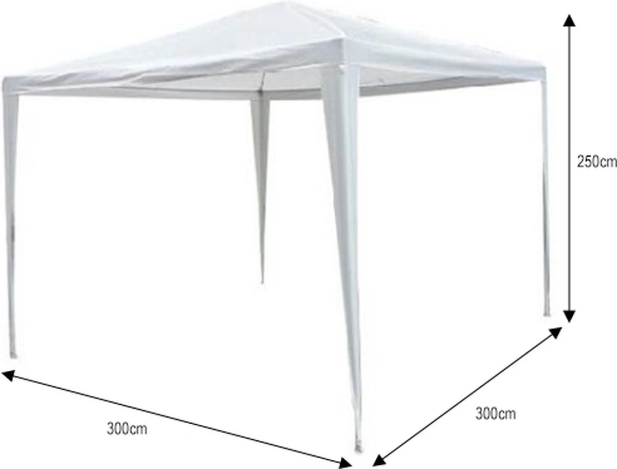 Partytent 3x3m Wit Budget Zonder Zijwanden 2 Partytent 3x3m Wit Budget Zonder Zijwanden - Afbeelding 2