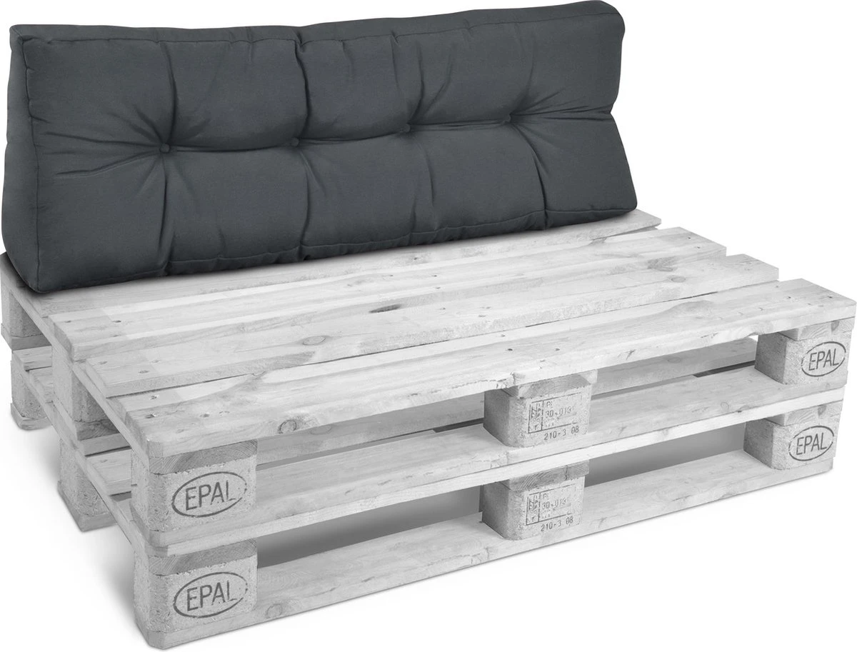 Beautissu Style – Palletkussen Set – 1x Zitkussen 120x80 Cm & 1x Rugkussen 120x40 Cm – Graphiet Grijs 10 Beautissu Style – Palletkussen Set – 1x Zitkussen 120x80 Cm & 1x Rugkussen 120x40 Cm – Graphiet Grijs - Afbeelding 10