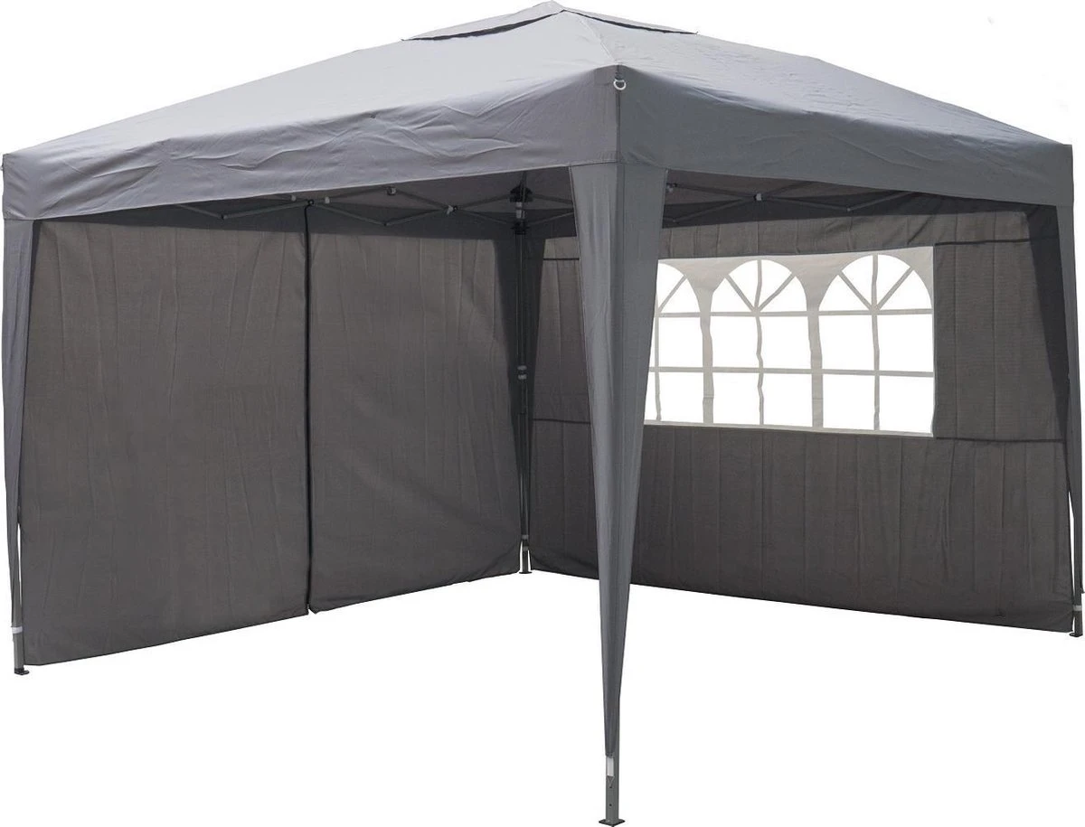 Garden Royal Partytent 3x3m Easy Up Grijs Met 2 Zijwanden 1 Garden Royal Partytent 3x3m Easy Up Grijs Met 2 Zijwanden