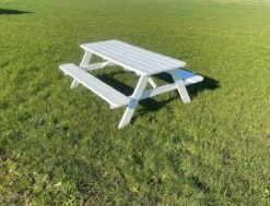 Goedkopepicknicktafels.nl | Witte XL Picknicktafel | Tuintafel 6 Persoons | Wit Gespoten Gedroogd Grenen Hout! -Optimaal Tuinmeubel Winkel 1200x918 1