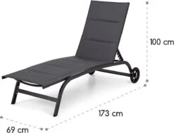 Blumfeldt Limala Tuinstoel - Ligstoel - Relaxstoel - Rugleuning In 6 Standen Verstelbaar - 2 Vielen - Draagkracht: Max. 150 Kg -Optimaal Tuinmeubel Winkel 1200x918